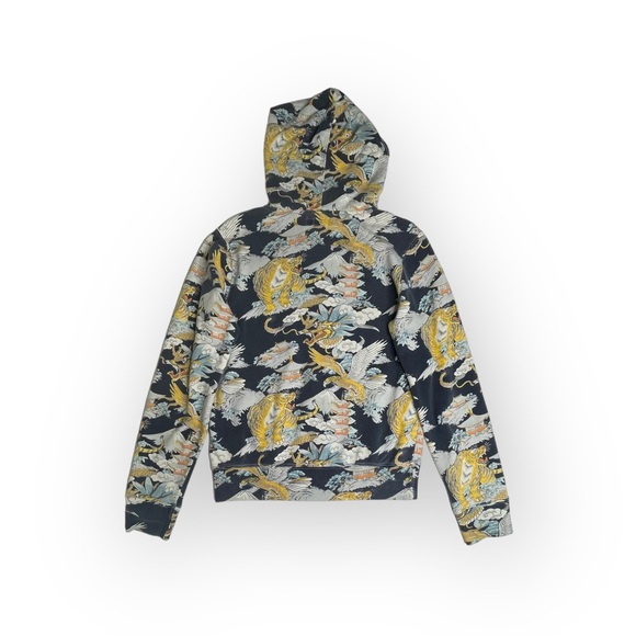 Y2K: Lucky Brand ✵ Asian Inspired Tiger Pagoda Print Zipper Hoodie Sweatshirt ✵M - Picture 5 of 16